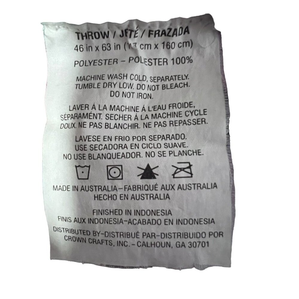 Vtg Baby Looney Tunes Fleece Throw 46"x63" Tweety Bird Hearts Warner Brothers - Picture 8 of 8